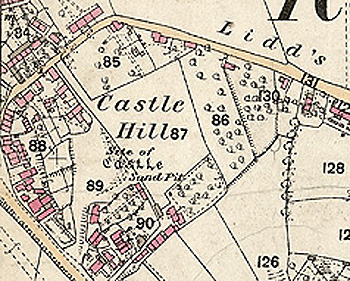 Castle Hill on a map of 1883